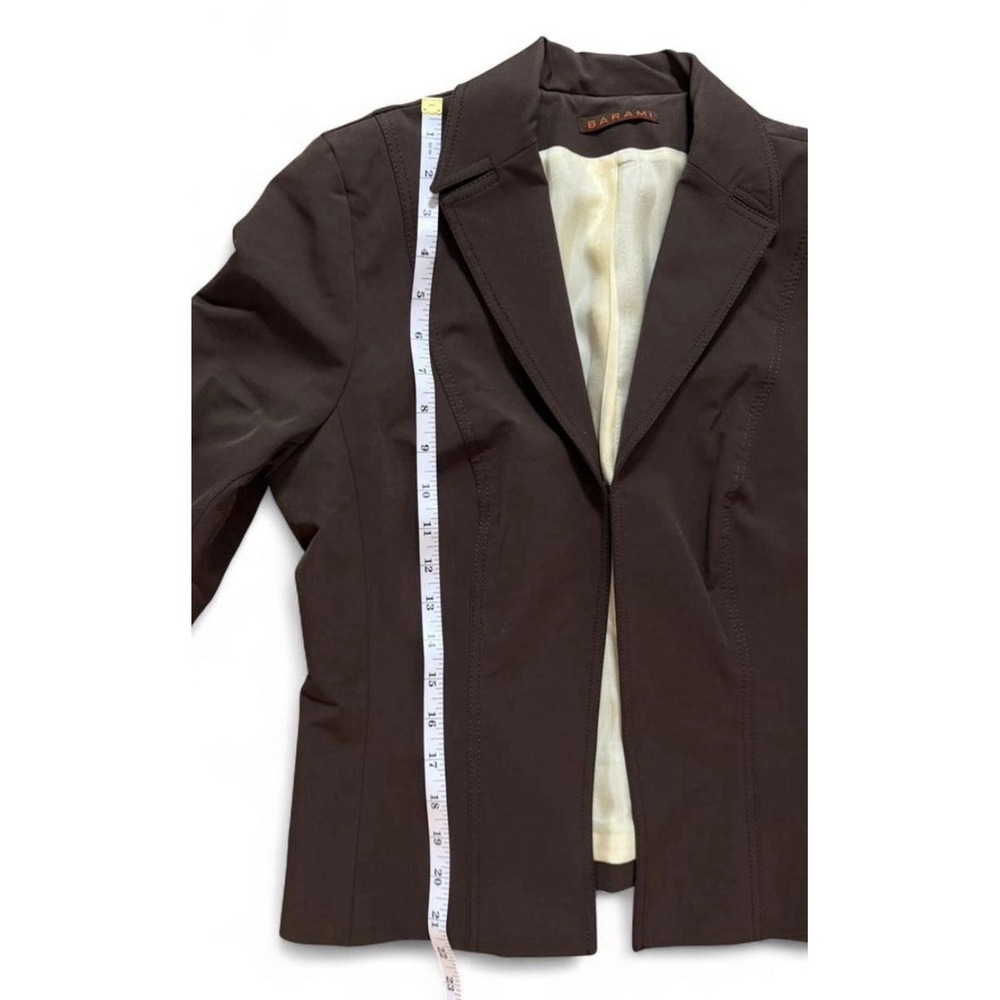 Vintage Barami Y2K Cropped Blazer Brown Tailored Jacket Lined Women's 10 Career - Picture 9 of 12